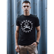 T-shirt męski z nadrukiem czarny Dstreet RX5580