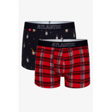 Pánske boxerky ATLANTIC 2Pack - tmavo modrá / červená