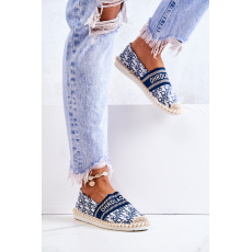 Klasické modré teplé espadrilky