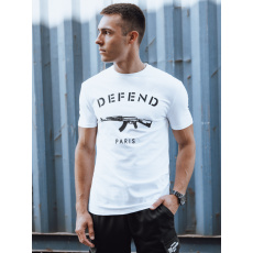 T-shirt męski z nadrukiem biały Dstreet RX5578