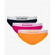 Dámske nohavičky Bikini ATLANTIC 3Pack - tmavo modrá, ružová, oranžová