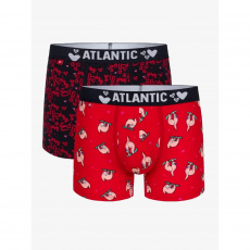 Pánske boxerky ATLANTIC 2Pack - červená / tmavo modrá