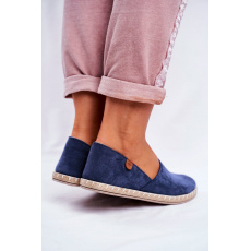 Damskie Welurowe Espadryle Granatowe Vulcano